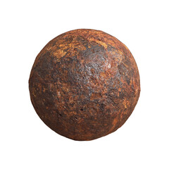 Fototapeta premium A gunner in vintage Swedish military clothing and cannon balls, isolated on a white background. Ancient military arsenal of the events of the Russian-Swedish war