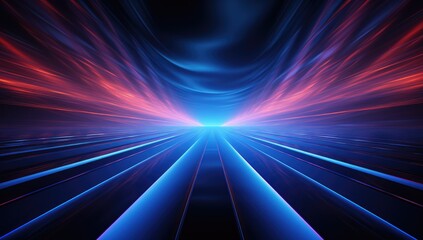 Futuristic speed motion with blue and red rays of light abstract background