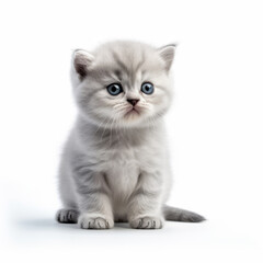 Cute Kitten Cat isolated on white