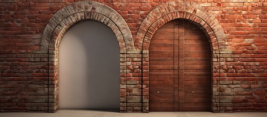 The red silicate brick forms the door arch in the house