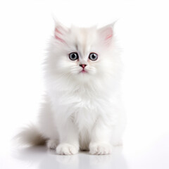 Cute Kitten Cat isolated on white