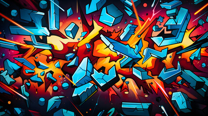 Comic book style background with shattered glass effect. Colourful background.