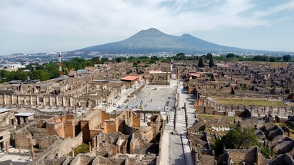 drone photo Pompei Naples italy Europe