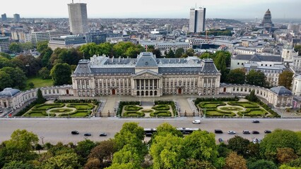 drone photo Palais Royal, Koninklijk Paleis van Brussel Bruxelles belgique europe	 - obrazy, fototapety, plakaty