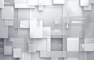 Abstract white background with geometric shapes, rectangles and squares. Generative AI