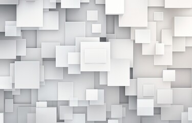 Abstract white background with geometric shapes, rectangles and squares. Generative AI