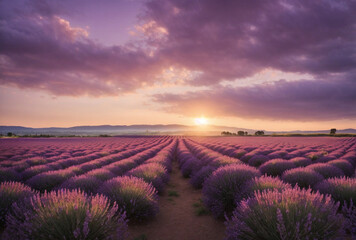 lavender field at sunset