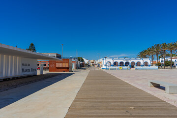 Path to Manta Rota beach. West Atlantic coast of Algarve region in Manta Rota, Portugal 