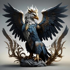 Obraz premium Griffin Illustration AI Generative