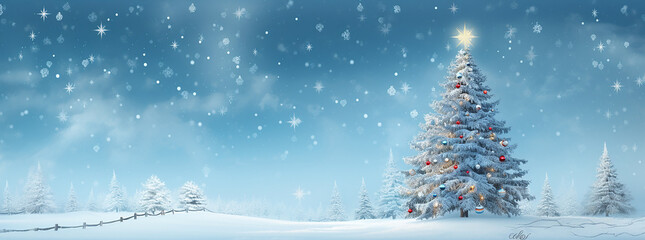 a Christmas tree in a snow storm, Christmas, New Years