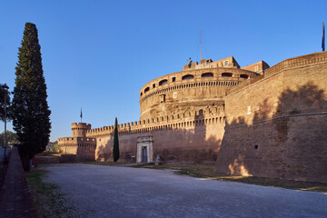 Castel Sant'Angelo (Mausoleum of Hadrian), landmark roman building and Papal fortress and prison in...