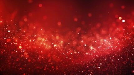 Abstract red blurry bokeh background. Christmas garlands