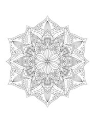 Mandala. Mandala Coloring Pages. Flowers and leaves for background, coloring page, and print on product. Vector illustration