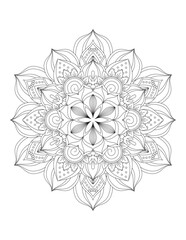 Mandala. Mandala Coloring Pages. Flowers and leaves for background, coloring page, and print on product. Vector illustration