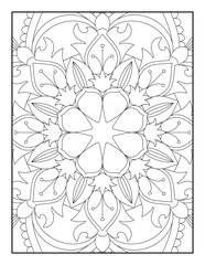Mandala. Floral Mandala. Mandala Coloring Book For Adult. Mandala Coloring Pages. Mandala Coloring Book. Seamless vector pattern. Black and white linear drawing. coloring page for children and adults.