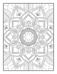 Mandala. Floral Mandala. Mandala Coloring Book For Adult. Mandala Coloring Pages. Mandala Coloring Book. Seamless vector pattern. Black and white linear drawing. coloring page for children and adults.