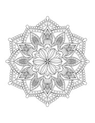 Mandala. Mandala Coloring Pages. Flowers and leaves for background, coloring page, and print on product. Vector illustration