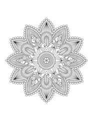 Mandala. Mandala Coloring Pages. Flowers and leaves for background, coloring page, and print on product. Vector illustration