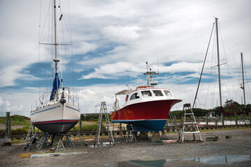 Large boats were pulled ashore and placed on slipways for storage and repair.