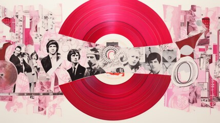 Obraz premium graffiti abstract graphic design collage Art Music Pop culture Record