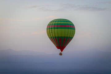 hot air balloon over the Moroccan desert