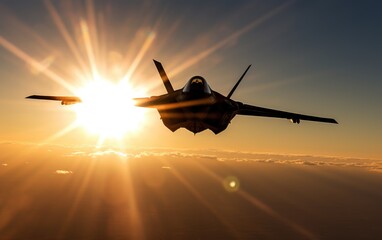 A combat fighter aircraft flying in clear weather. air weapon. combat operations in airspace. war plane. - obrazy, fototapety, plakaty