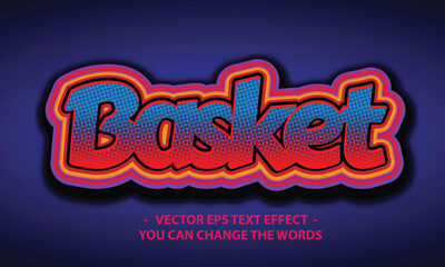 basket text with effect illustration