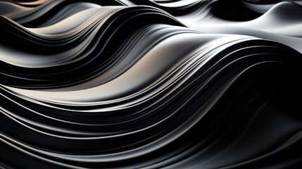 Abstract 3D waves of black and white neon creating.UHD wallpaper