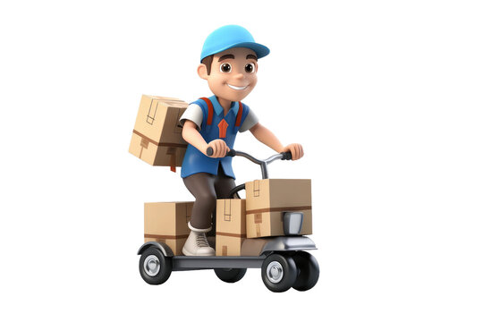 Delivery 3D Adventures on isolated background