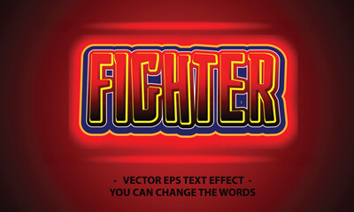 fighter text with effect illustration