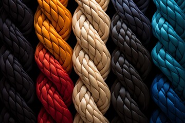 rainbow coloured braided yarn