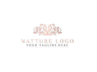 Vector hand drawing linear set of botanical icons and emblems. Design logos with typography for essential oils. Natural cosmetic products