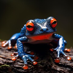 red eyed blue tree frog