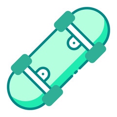 Skateboard green color icon