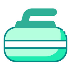 Curling winter sport green color icon