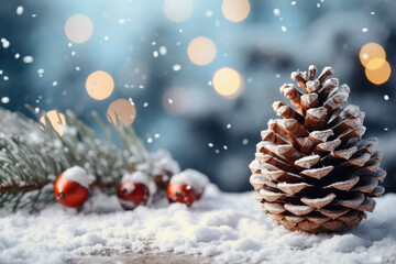 Fototapeta na wymiar Christmas tree with cones.