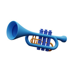 3d illustration of trumpet