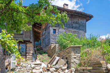 Naklejka premium Nineteenth century houses in town of Kotel, Bulgaria