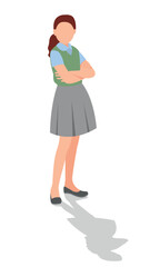 vector illustration of students in different postures