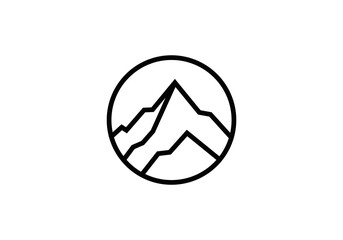 simple mountain logo, linear style creative modern vector design	
