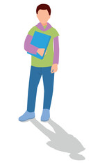 vector illustration of students in different postures