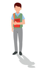 vector illustration of students in different postures