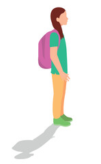 Fototapeta na wymiar vector illustration of students in different postures