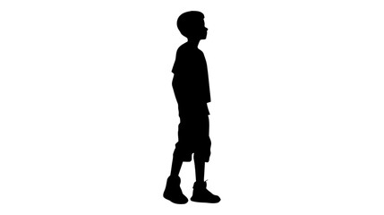 Black boy silhouette. Vector illustration on white background