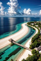 Obraz na płótnie Canvas sky view of paradise island