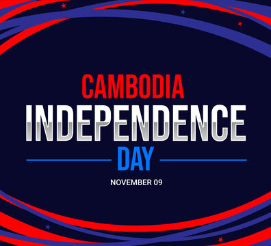 Cambodia Independence Day wallpaper with colorful typography and shapes