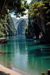 waterfall in the jungle, Palawan, Philippines