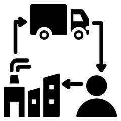 Supply Chain Glyph Icon