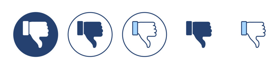 Dislike icon vector. dislike sign and symbol. Hand with thumb down - obrazy, fototapety, plakaty