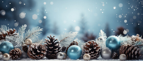 Obraz na płótnie Canvas Christmas tree and snow on background.